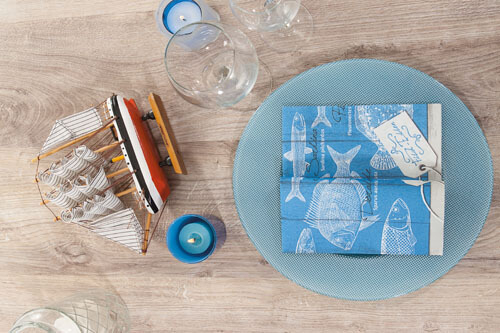 Servetele de masa festive Linclass - Fisch-Essen (pesti) / 40 x 40 cm / 50 buc [2]