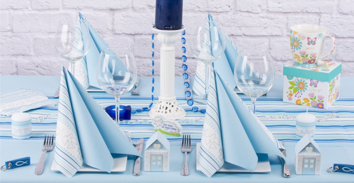 Servetele de masa festive Linclass - Light Blue (Baby blue) / 40 x 40 cm / 50 buc [2]
