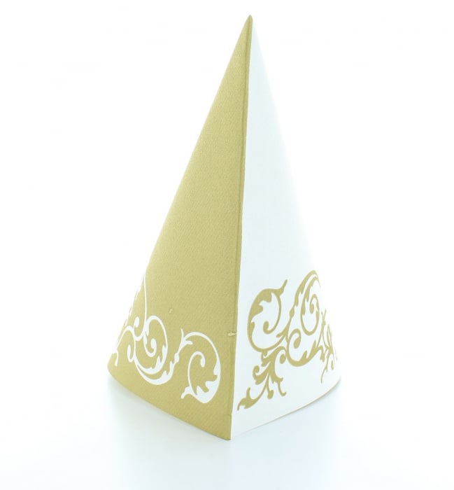Servetele de masa festive Linclass - Pomp (Auriu-Alb) / 40 x 40 cm / 50 buc [8]