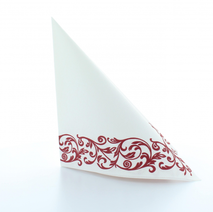 Servetele de masa festive Linclass - Rob (contur bordeaux) / 40 x 40 cm / 50 buc [3]