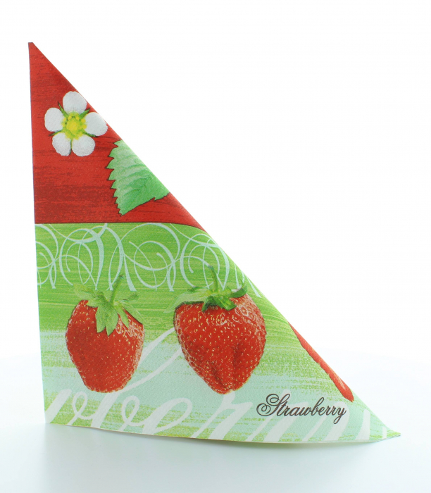 Servetele de masa festive Linclass - Strawberry (capsuni) / 40 x 40 cm / 50 buc [3]