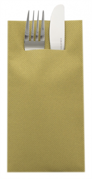 Servetele cu BUZUNAR pentru tacamuri - Linclass Gold (Auriu) / 40 x 40 cm / 75 buc [7]