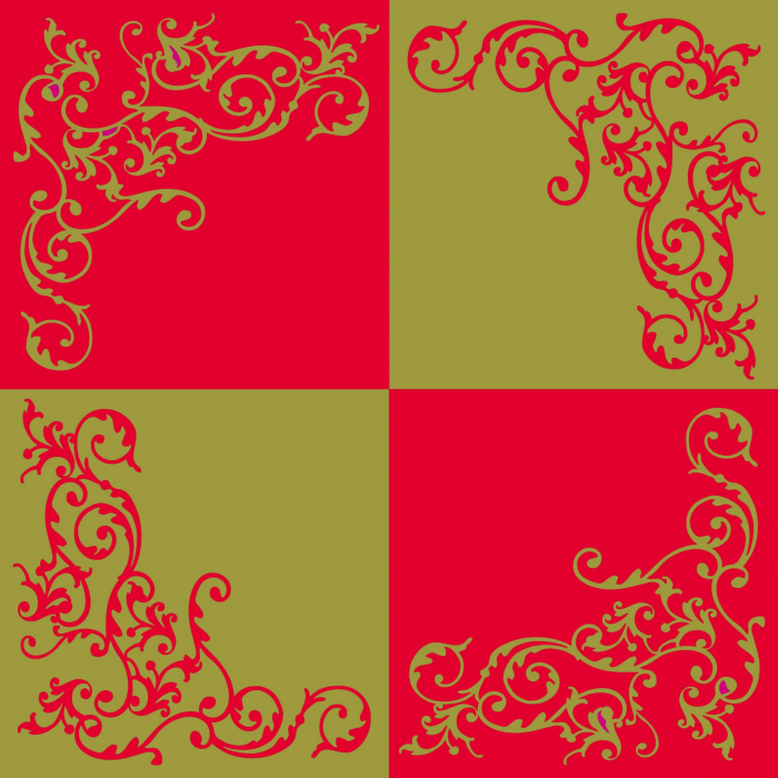 Servetele de masa festive Linclass - Pomp (rosu-auriu)  / 40 x 40 cm / 50 buc [3]