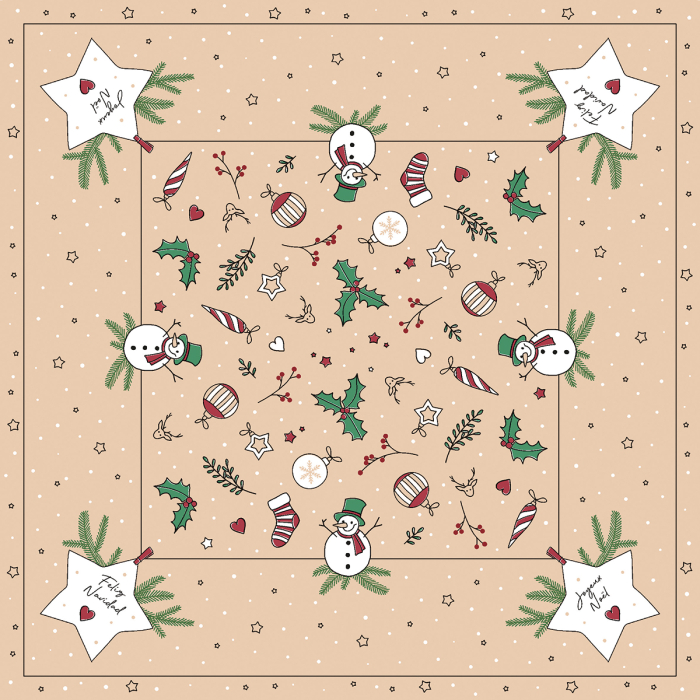 
Fata de masa de Craciun Linclass - Snowman / 80 × 80 cm / 20 buc [1]