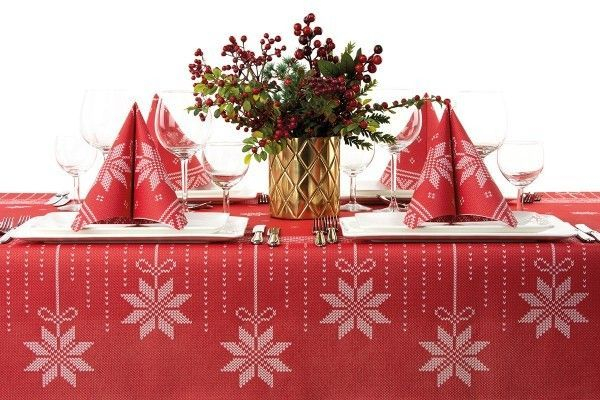 Fata de masa de Craciun, 3 straturi, Linclass Premium - Mick rot-bordeaux / red-bordeaux / 120 × 220 cm / 20 buc [2]