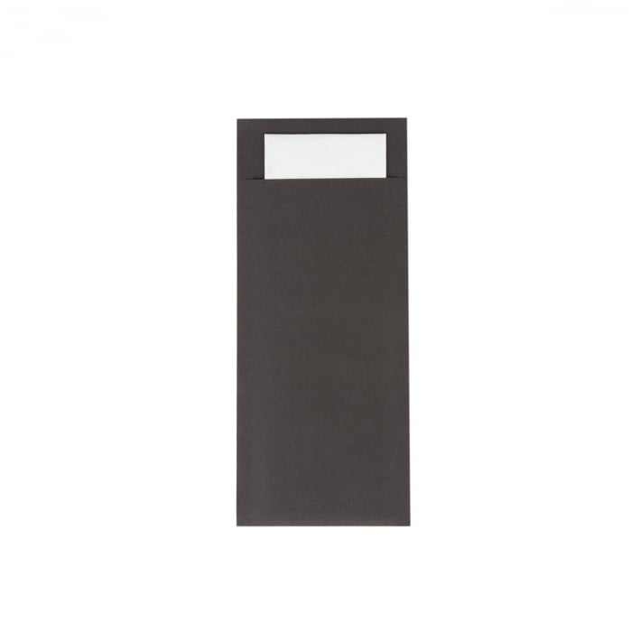Port-tacam negru pentru tacamuri + servetel alb inclus / 100 buc [2]