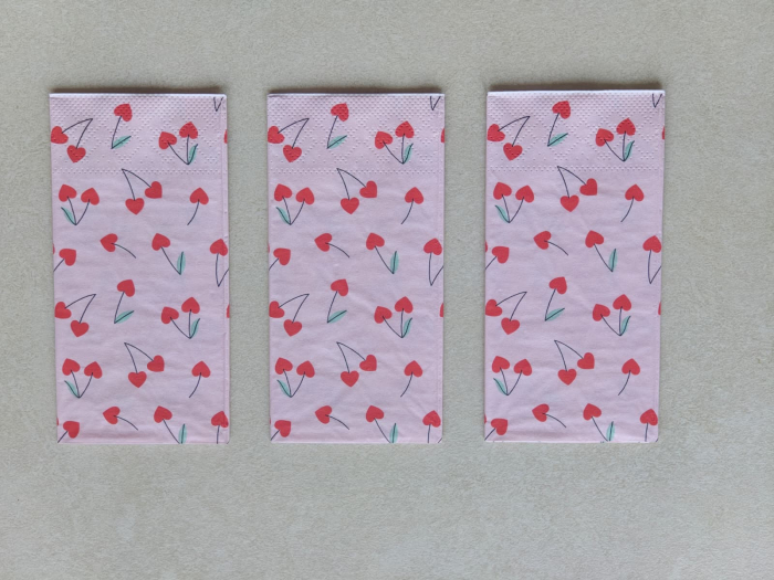 SEMI PALET Servetele de masa 3 straturi, Tissue - Cherry Love, 33 x 33 cm, pliate 1/8, 7200 bucati [2]
