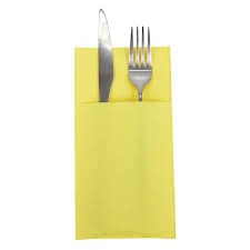 Servetele cu BUZUNAR pentru tacamuri - Softpoint (Galben) / 40 x 40 cm / 20 buc [1]