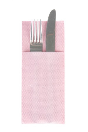 Servetele cu BUZUNAR pentru tacamuri - Softpoint (Roz pal) / 33 x 40 cm / 50 buc [4]