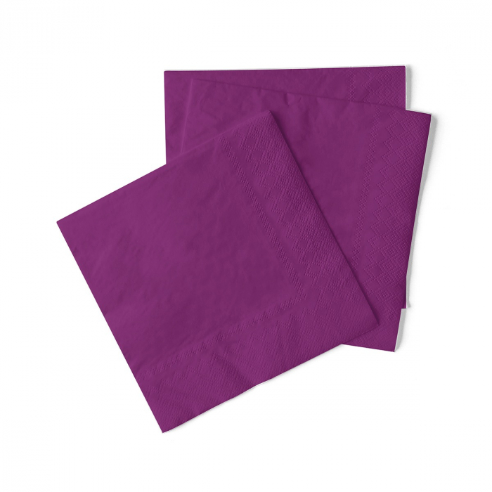 Servetele de masa 3 straturi, Tissue - Aubergine (Mov inchis) / 40 x 40 cm / 100 buc [2]