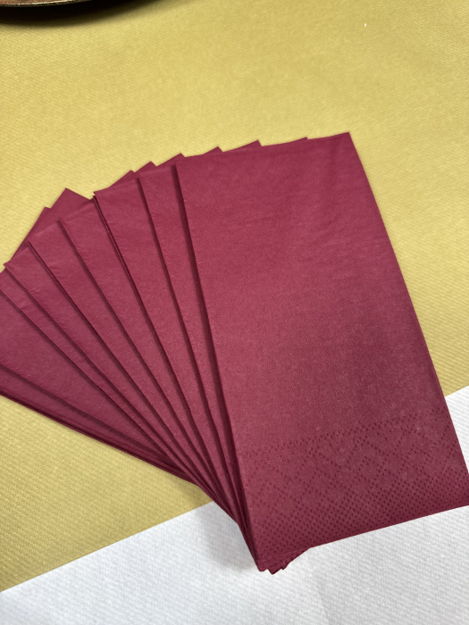 Servetele de masa 3 straturi Tissue - Burgundy (Bordo), 33 x 33 cm, pliate 1/8, 100 buc [1]