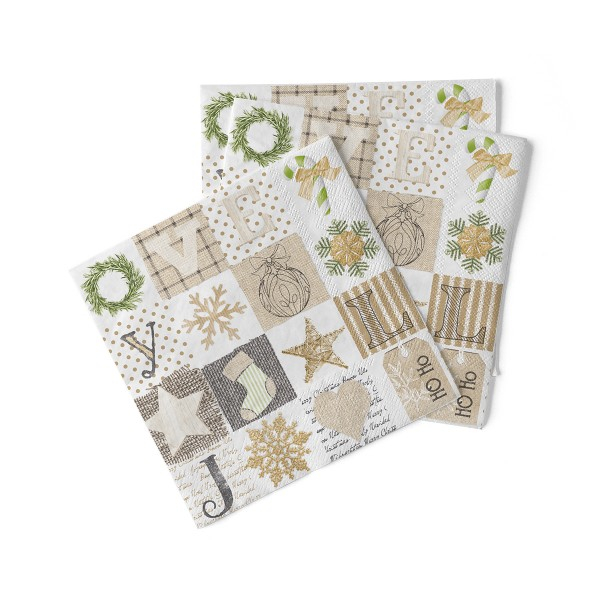 Servetele de masa de Craciun, 3 straturi, Tissue - Candy / 40 x 40 cm / 100 buc [2]