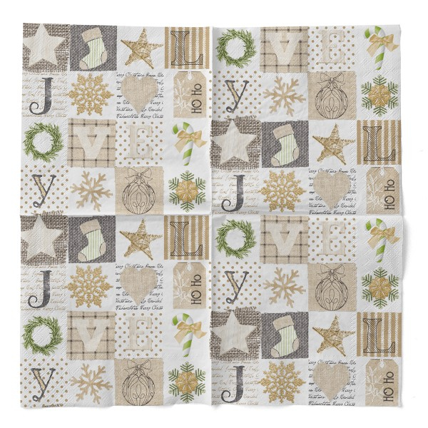 Servetele de masa de Craciun, 3 straturi, Tissue - Candy / 40 x 40 cm / 100 buc [3]