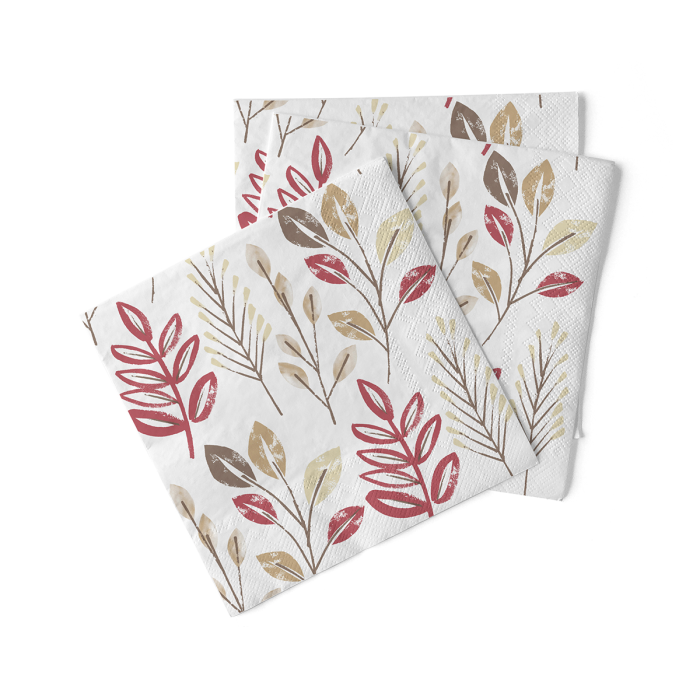 Servetele de masa 3 straturi, Tissue - Cedrik (frunze) / 40 x 40 cm / 100 buc [2]