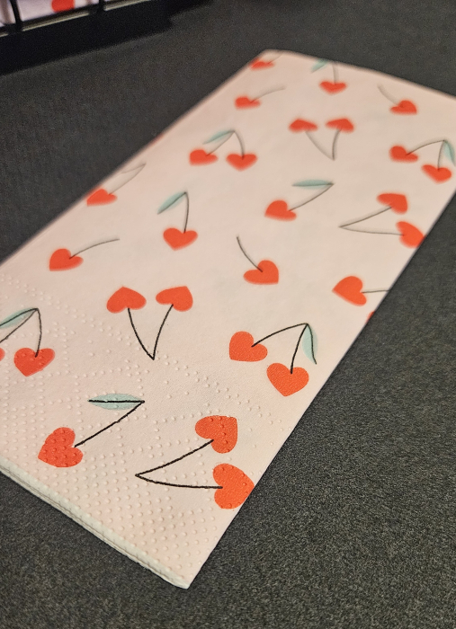 Servetele de masa 3 straturi, Tissue - Cherry Love, 33 x 33 cm, pliate 1/8, 16 buc [3]