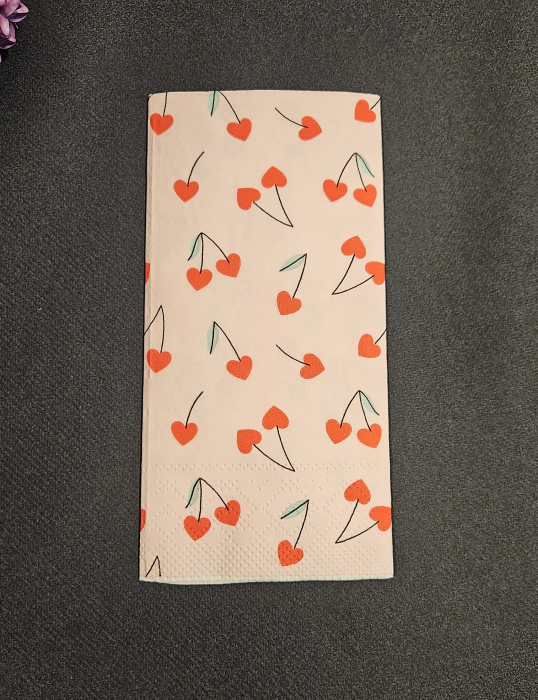 Servetele de masa 3 straturi, Tissue - Cherry Love, 33 x 33 cm, pliate 1/8, 16 buc [4]