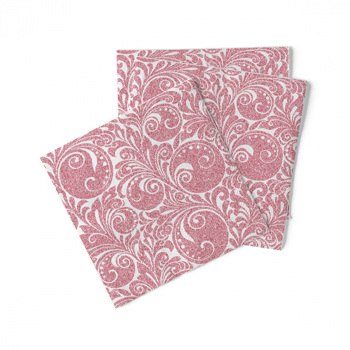 Servetele de masa de Craciun, 3 straturi, Tissue - Jordan weiss-bordeaux / white-bordeaux / 40 x 40 cm / 100 buc [2]