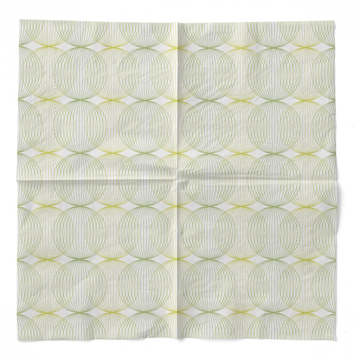 Servetele de masa 3 straturi, Tissue - Ludo (imprimeu verde lime - verde oliv) / 40 x 40 cm / 100 buc [3]