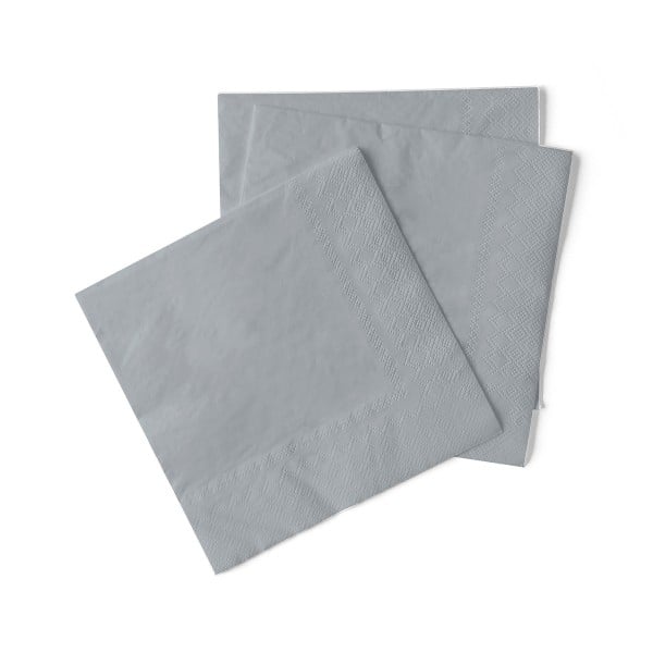 Servetele de masa 3 straturi, Tissue - Silver (Argintiu) / 40 x 40 cm / 100 buc [2]