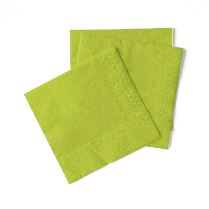 Servetele de masa 3 straturi Tissue - Verzi (Verde Kiwi), 33 x 33 cm, 100 buc [2]