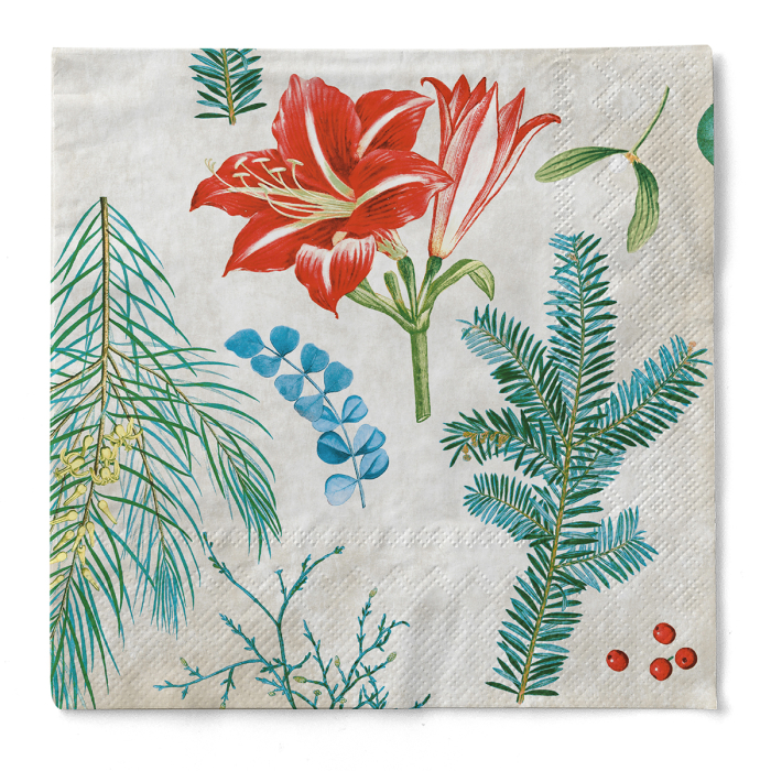 Servetele de masa de Craciun, 3 straturi, Tissue - Amaryllis / 33 x 33 cm / 100 buc [2]