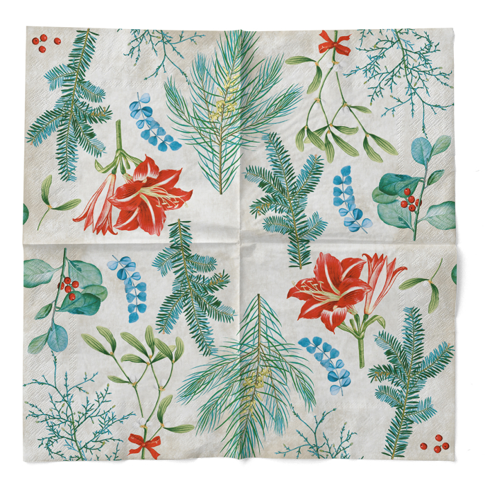 Servetele de masa de Craciun, 3 straturi, Tissue - Amaryllis / 33 x 33 cm / 100 buc [3]