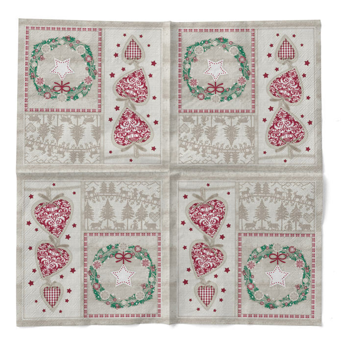 Servetele de masa de Craciun, 3 straturi, Tissue - Benita / 33 x 33 cm / 100 buc [3]
