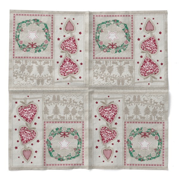 Servetele de masa de Craciun, 3 straturi, Tissue - Benita / 40 x 40 cm / 100 buc [3]