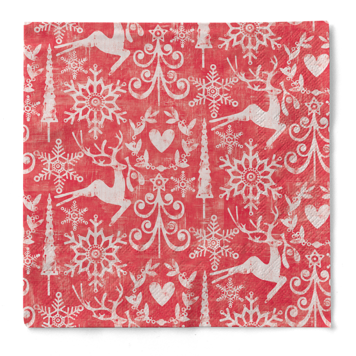 Servetele de masa de Craciun, 3 straturi, Tissue - Bob rot / red / 40 x 40 cm / 100 buc [2]
