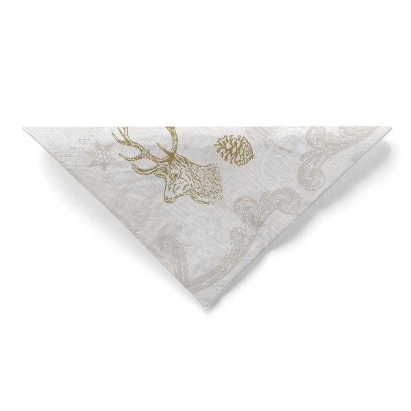 Servetele de masa de Craciun, 3 straturi, Tissue - Bruno (bej-auriu)) / 40 x 40 cm / 100 buc [4]