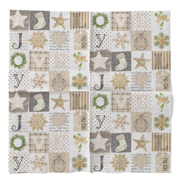 Servetele de masa de Craciun, 3 straturi, Tissue - Candy / 33 x 33 cm / 100 buc [3]