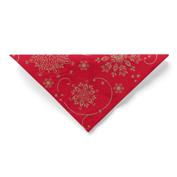 Servetele de masa de Craciun, 3 straturi, Tissue - Cristal (rosu-auriu) / 40 x 40 cm / 100 buc [4]