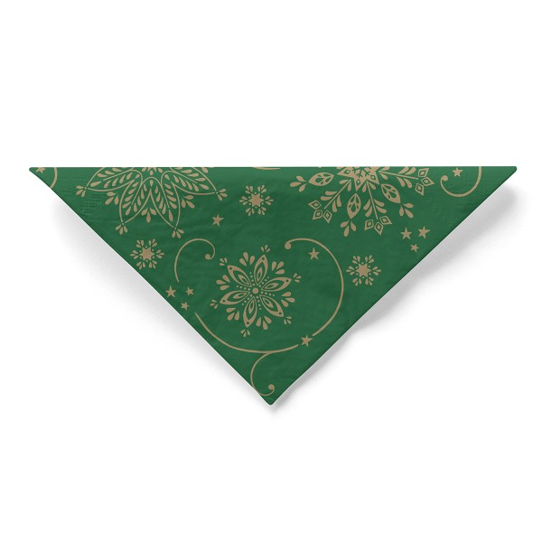 Servetele de masa de Craciun, 3 straturi, Tissue - Cristal (verde-auriu) / 40 x 40 cm / 100 buc [4]