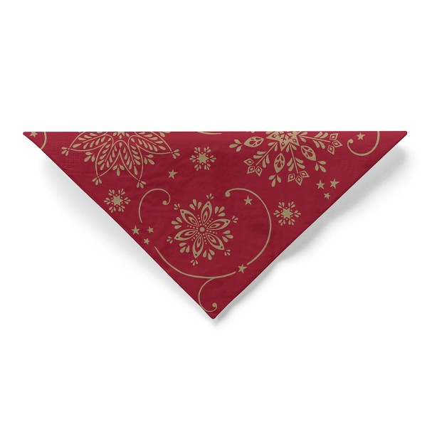 Servetele de masa de Craciun, 3 straturi, Tissue - Cristal (bordo-auriu) / 40 x 40 cm / 100 buc [4]