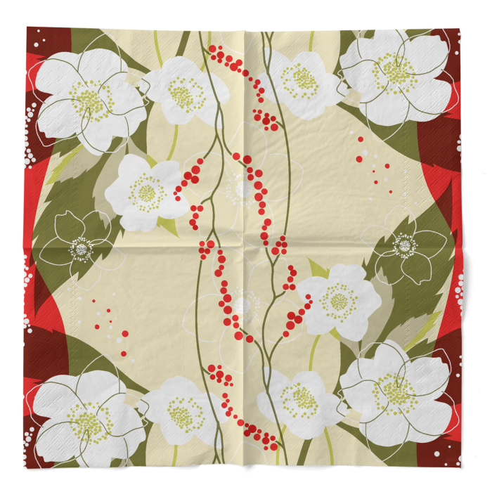 Servetele de masa de Craciun, 3 straturi, Tissue - Diana / 40 x 40 cm / 100 buc [3]