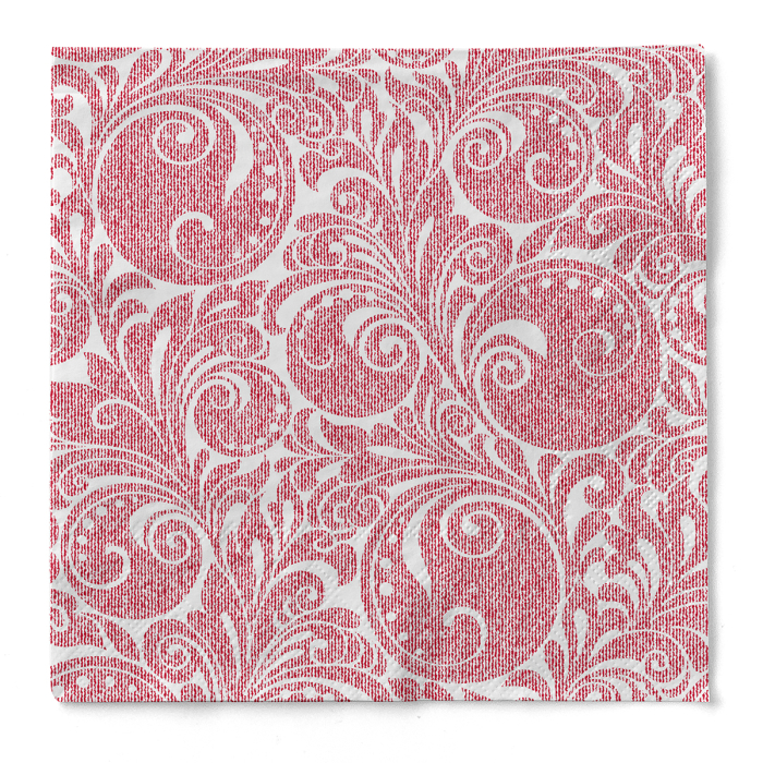 Servetele de masa de Craciun, 3 straturi, Tissue - Jordan weiss-bordeaux / white-bordeaux / 33 x 33 cm / 100 buc [2]