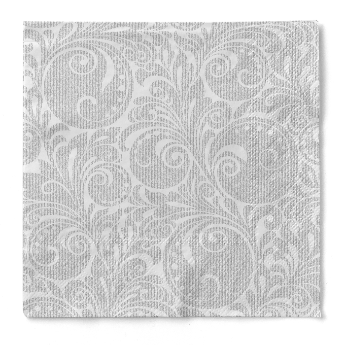 Servetele de masa de Craciun, 3 straturi, Tissue - Jordan weiss-silber / white-silver / 33 x 33 cm / 100 buc [2]