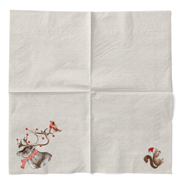 Servetele de masa, 3 straturi, Tissue - Knut (ren) / 40 x 40 cm / 100 buc [3]
