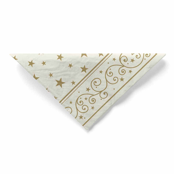 Servetele de masa de Craciun, 3 straturi, Tissue - Liam (crem) / 40 x 40 cm / 100 buc [4]