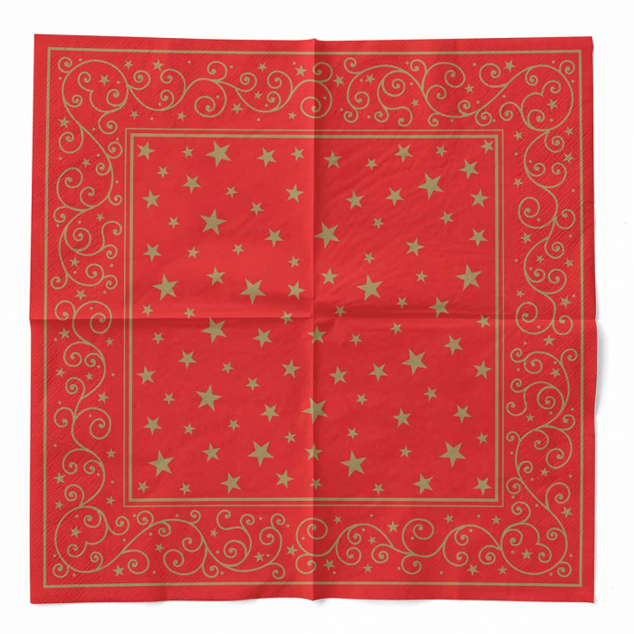 Servetele de masa de Craciun, 3 straturi, Tissue - Liam (rosii) / 40 x 40 cm / 100 buc [3]