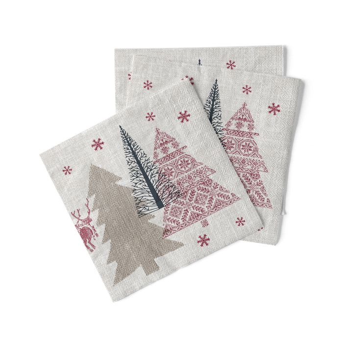 Servetele de masa de Craciun, 3 straturi, Tissue - Rudi / 33 x 33 cm / 100 buc [1]