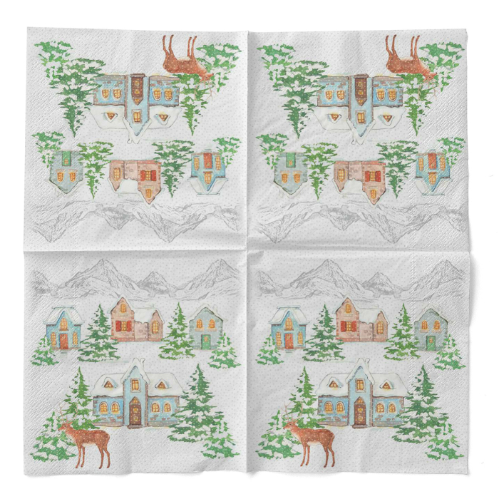 Servetele de masa de Craciun, 3 straturi, Tissue - Sandy / 33 x 33 cm / 100 buc [3]