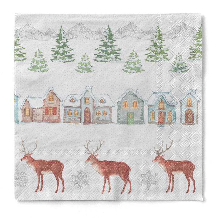 Servetele de masa de Craciun, 3 straturi, Tissue - Sandy / 40 x 40 cm / 100 buc [2]