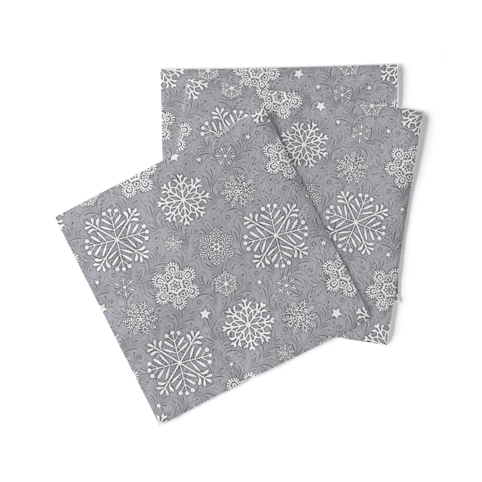 Servetele de masa de Craciun, 3 straturi, Tissue - Steven silbergrau / silver grey / 33 x 33 cm / 100 buc [1]