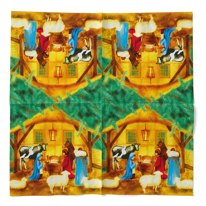 Servetele de masa de Craciun, 3 straturi, Tissue - Weihnachtskrippe / Nativity Scene / 33 x 33 cm / 100 buc [3]