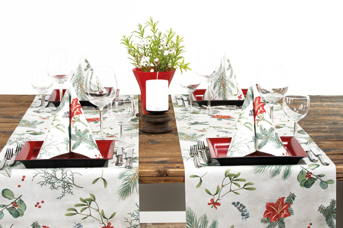 Servetele de masa festive Linclass pentru Revelion/Anul Nou Linclass - Amaryllis / 40 x 40 cm / 50 buc [8]