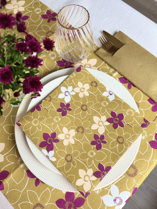 Servetele de masa festive Linclass - Cora (auriu) / 40 x 40 cm / 50 buc [6]