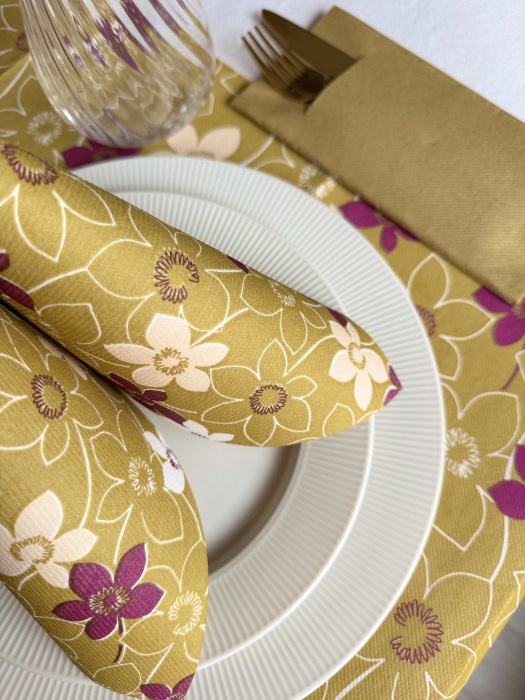 Servetele de masa festive Linclass - Cora (auriu) / 40 x 40 cm / 50 buc [4]
