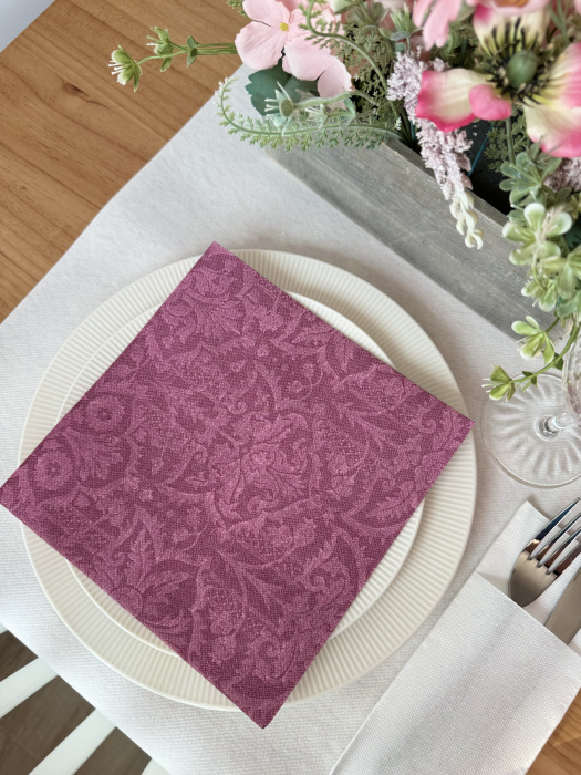 Servetele de masa festive Linclass - Jacquard (violet) / 40 x 40 cm / 12 buc [11]