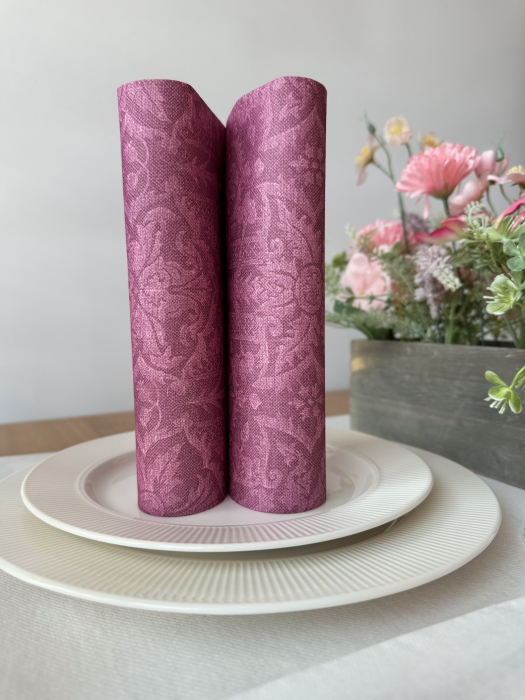 Servetele de masa festive Linclass - Jacquard (violet) / 40 x 40 cm / 12 buc [3]